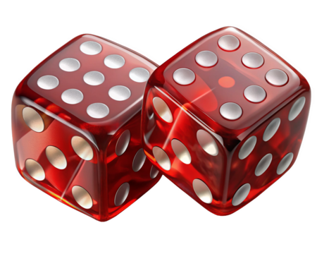 Dice isolated on a transparent background.