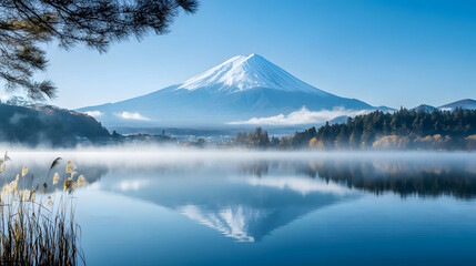 Serene Reflection of Mount Fuji