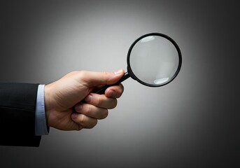 hand with magnifying glass,magnifying glass in man hand