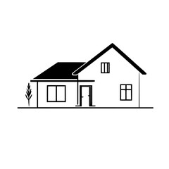 Modern House Exterior Design: Simple Minimalist Home Illustration