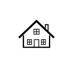 Simple House Icon: Minimalist Black and White House Illustration - Perfect for Real Estate, Home, and Architecture Designs
