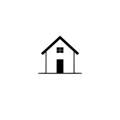 Simple House Icon: Minimalist Home Design, Real Estate Symbol, Vector Illustration