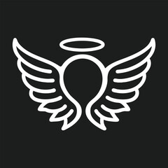 Elegant Angel Wings and Halo Logo Design for Branding.