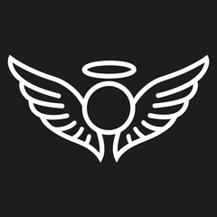 Elegant Angel Wings and Halo Logo Design for Branding.