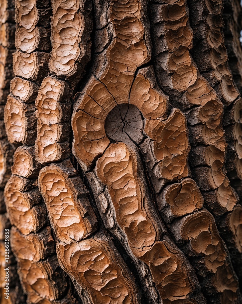 Poster brown textured tree bark with subtle swirling patterns abstract natural tree concept background