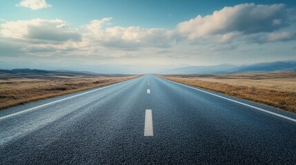 Naklejka premium 3D Open Road Leading to the Horizon Symbolizing Endless Journey