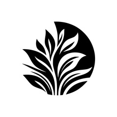 Elegant Black and White Floral Design: Minimalist Botanical Illustration, Nature-Inspired Graphic Art