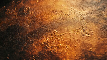 Abstract golden texture with a rich metallic sheen, showcasing intricate surface details and dynamic lighting creating a warm and luxurious appearance.