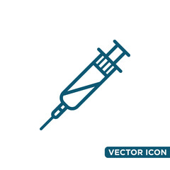 Minimalist Syringe Icon Design Template 
