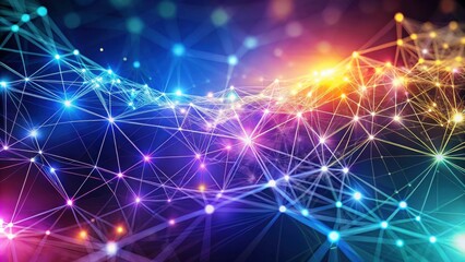 Obraz premium Abstract Colorful Network Connections Representing Global Communication and Data Flow