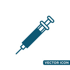 Minimalist Syringe Icon Design Template 