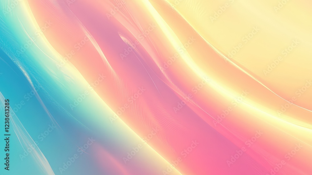 Poster soft abstract waves in pastel colors creating a dreamy and serene background for creative projects a