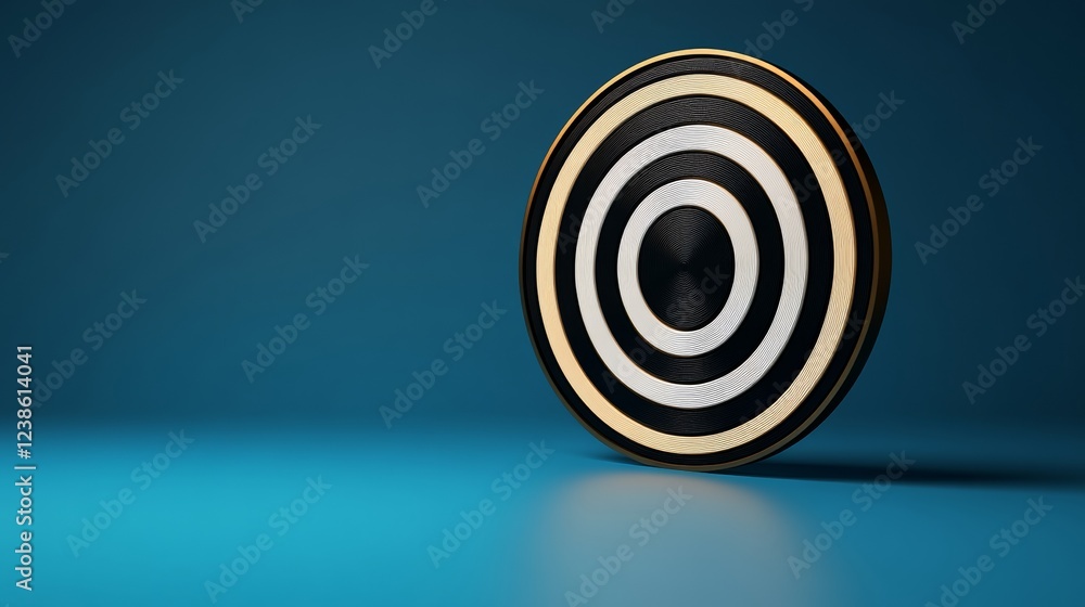 Poster 3d target with concentric rings symbolizing focus and precision
