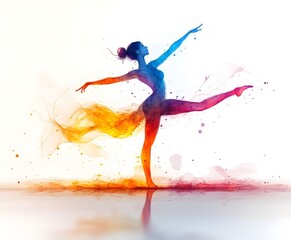 woman jumping in water balley dance