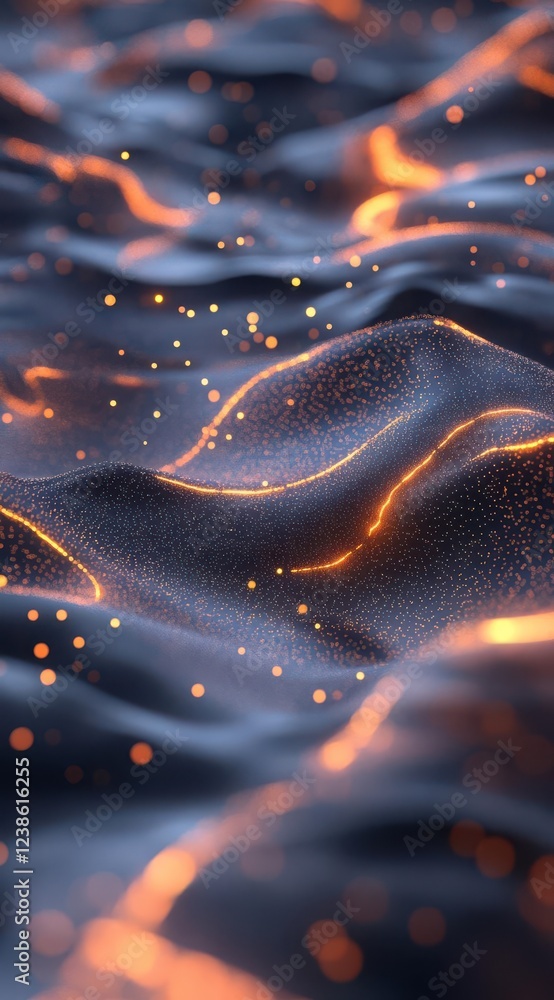 Poster generate an abstract background with flowing waves of light and energy, creating the illusion that t