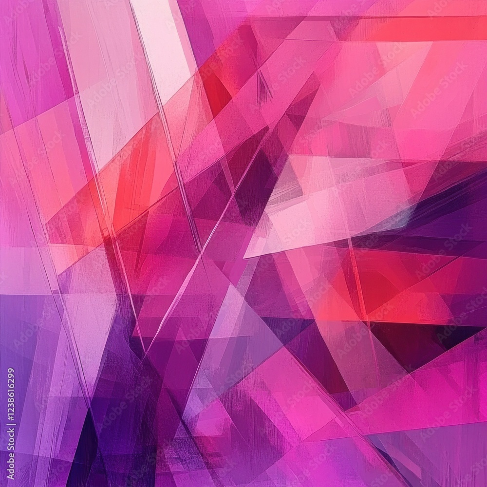 Poster abstract background with vibrant pink and purple geometric shapes dynamic lines and layers in modern
