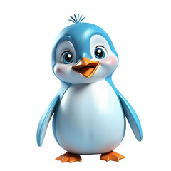 Little blue penguin 3d character 
