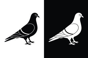 Pigeon Silhouette Vector Perfect for Logos and Graphics