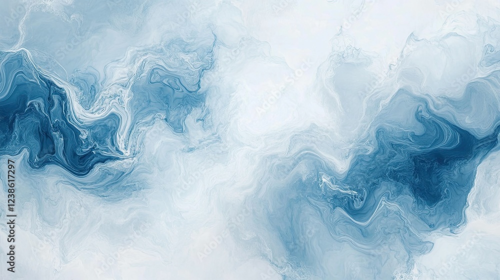 Poster elegant blue marble abstract background with soft fluid patterns