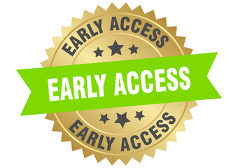early access. early access round green and gold label isolated on transparent background