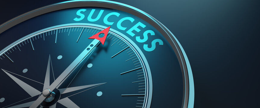 Business Success,navigate recovery,planning,strategy,mission and Success concept.The compass navigate for businessmen to resume business growth in the economic crisis,3d render and illustration