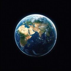 Earth Globe 3D Rendering Detailed Planet Space Travel