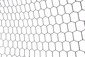 Close-up textured 3d soccer net on soccer goal isolated on free PNG Backgrund.