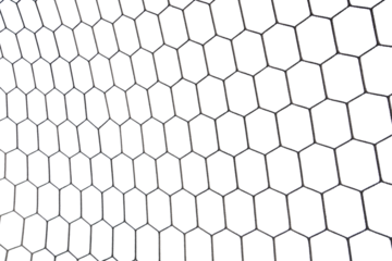 Close-up textured 3d soccer net on soccer goal isolated on free PNG Backgrund.