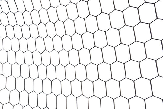 Close-up textured 3d soccer net on soccer goal isolated on free PNG Backgrund.