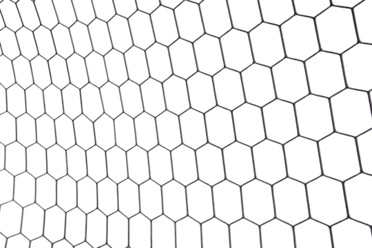 Close-up textured 3d soccer net on soccer goal isolated on free PNG Backgrund.