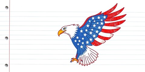 Patriotic Paper: American Flag and Eagle Design for Veterans Day