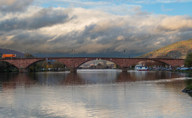 Old arched bridge in Europe