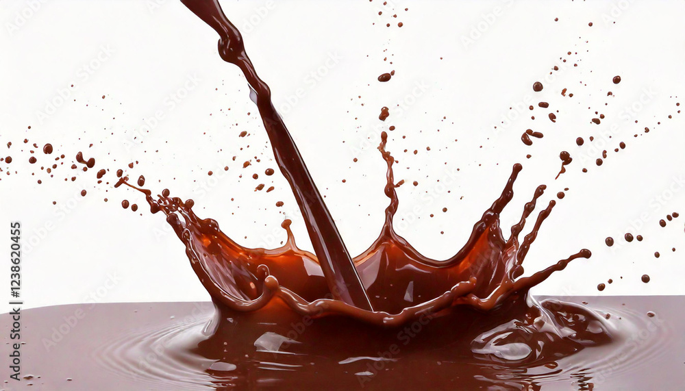 Sticker chocolate splash isolated on white, part 5