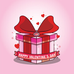 Valentine's day greeting vector. valentine vector. gift box concept. Can be used for greeting cards, backgrounds and social media purposes
