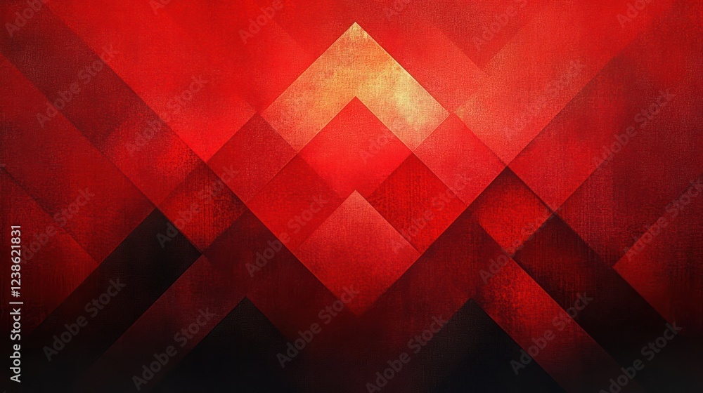 Poster abstract geometric red and white background with textured shapes in modern minimalist design