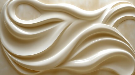 Obraz premium Abstract swirls of creamy white substance