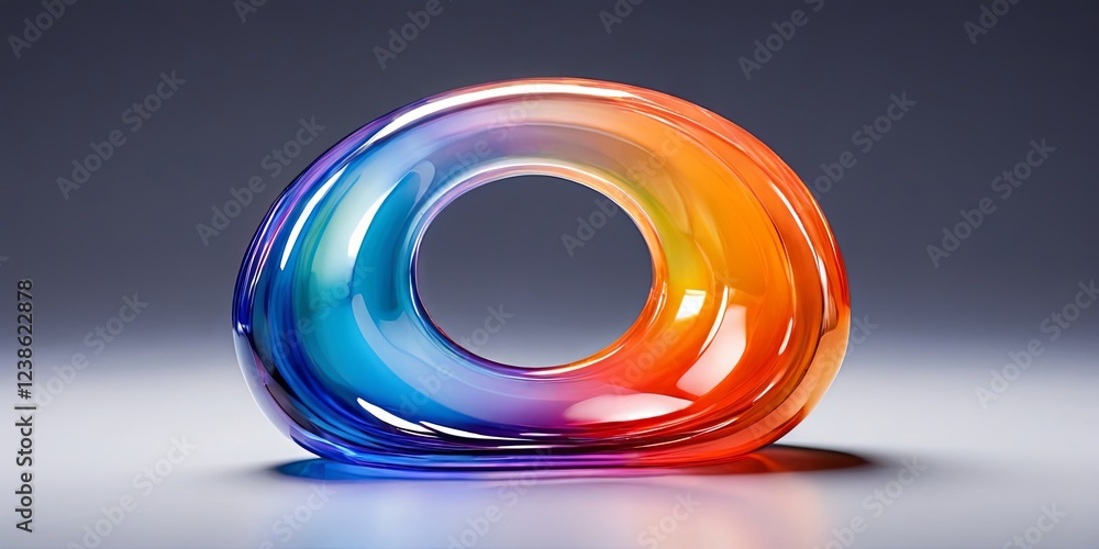 Poster a colorful glass object with a hole in the middle