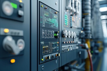 Naklejka premium Intelligent wind farm control systems in renewable energy industry
