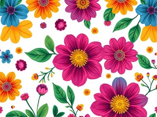Fototapeta premium Boho Floral Food Doodles: Hand-Drawn Delights with a Touch of Whimsy