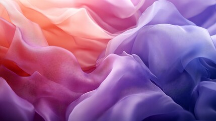 Obraz premium Soft pastel fabrics gently flow creating a calming warm light. AI Generated