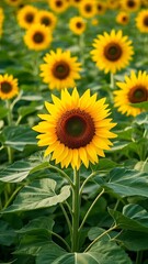 Fototapeta premium Sunflower garden background
