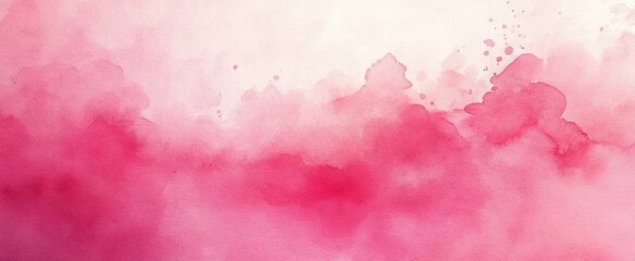 Obraz premium Pink Watercolor Background Abstract Design with Soft Brush Strokes and Fluid Paint Texture