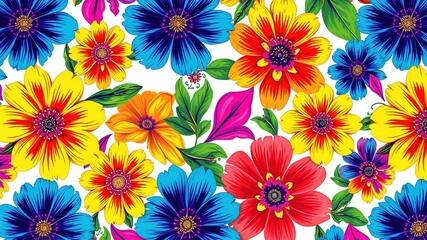 Fototapeta premium Abstract Brushstrokes on Floral Canvas