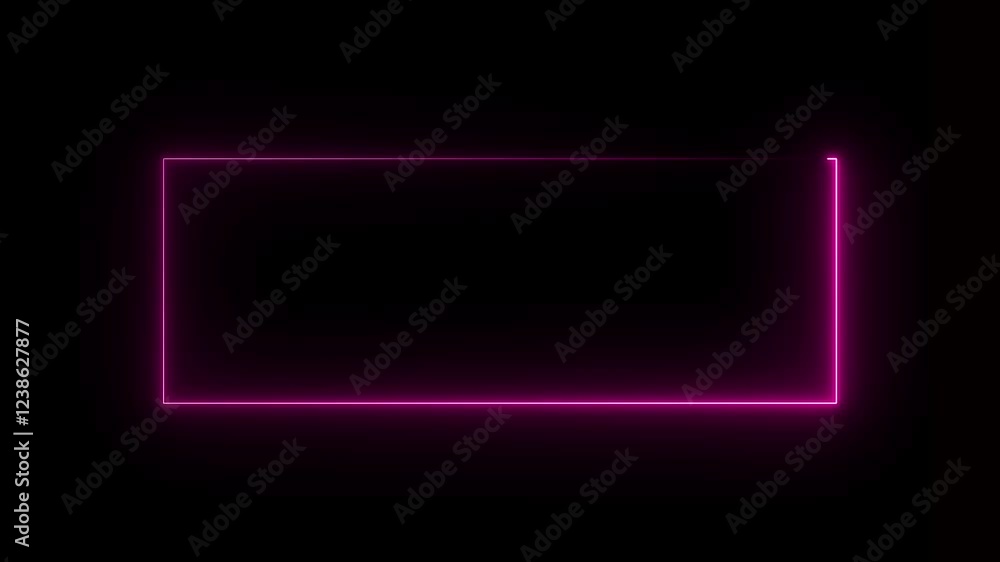 Poster abstract glowing neon rectangle border frame. animated rectangle neon glowing frame background. brig