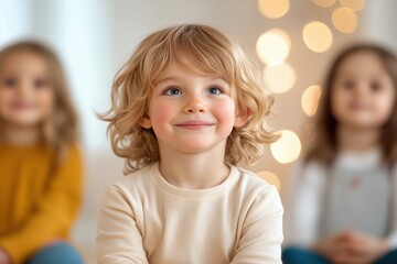 Children using sign language to communicate