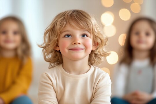 Children using sign language to communicate