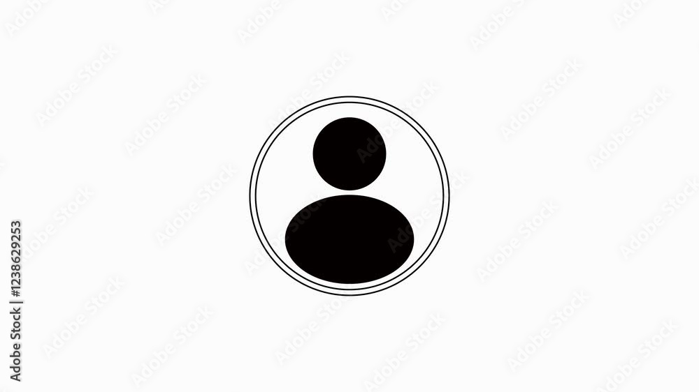 Poster neon profile icon. bright neon password input with neon sign on a black background. user icon animat