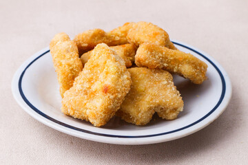 Golden Chicken Nuggets on a Plate