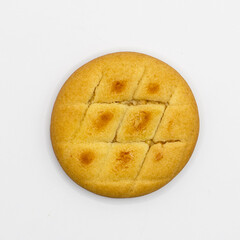 Peanut butter cookies on white background
