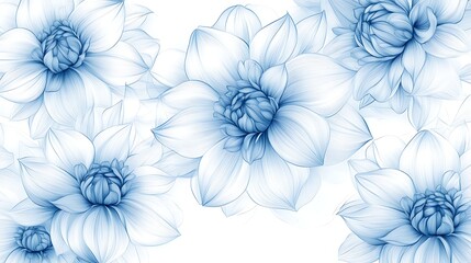 Elegant Blue and White Lotus Floral Pattern